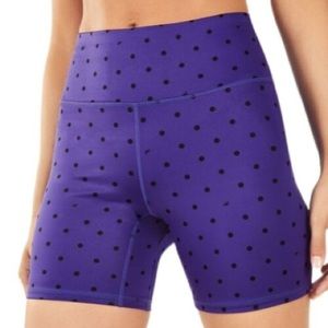 High Waisted Print Ultracool Shorts Sugarplum/Black Polka Dot Sz S/6